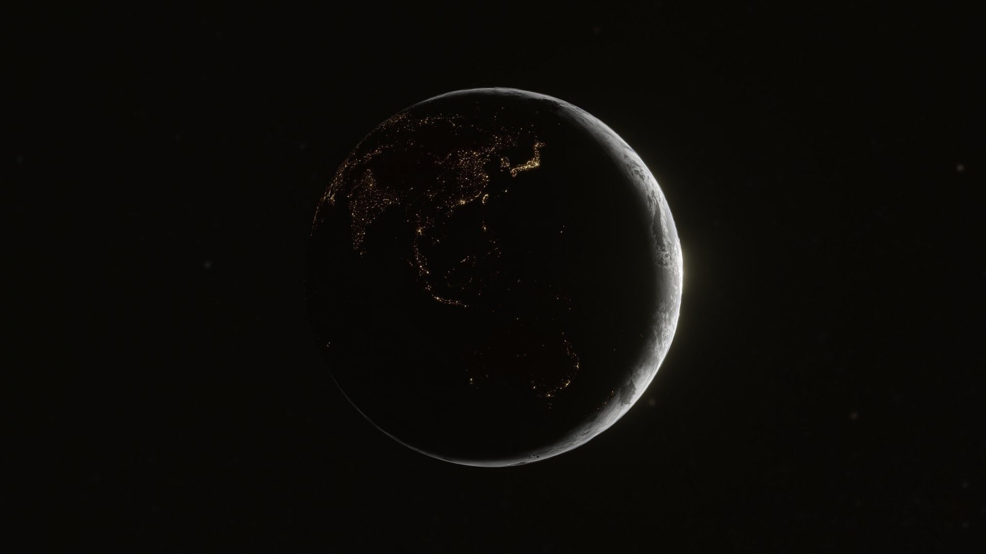 Planet Earth  with dynamic day night cycles 3D model_2