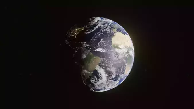Planet Earth  with dynamic day night cycles