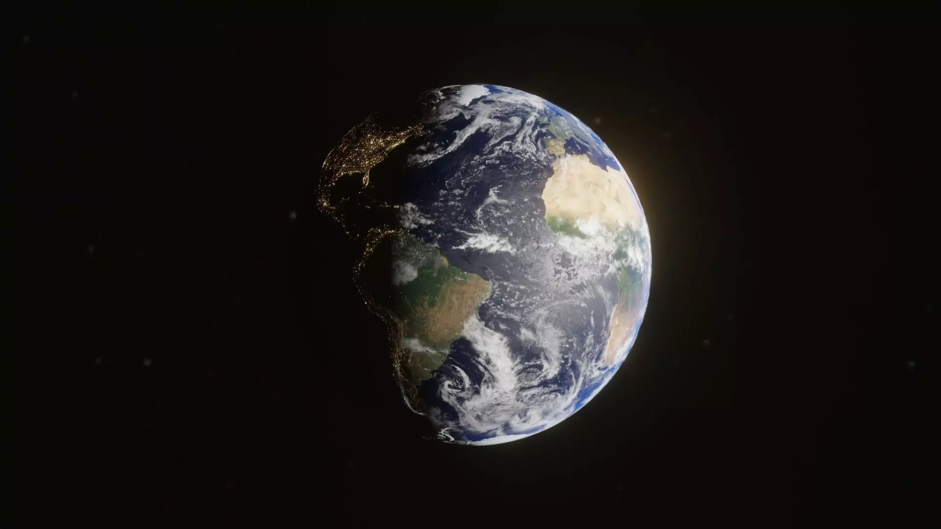 Planet Earth  with dynamic day night cycles 3D model_0