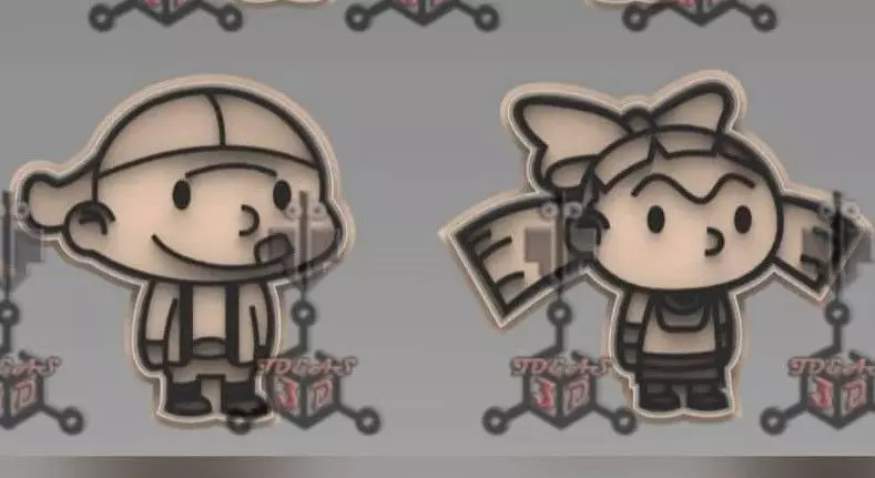 Harnold couple of characters in game 3D print model