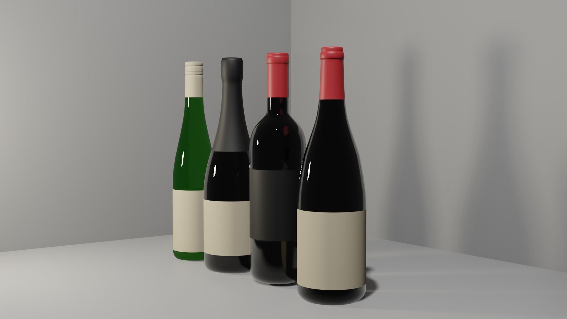Wine Bottles 3D model_1