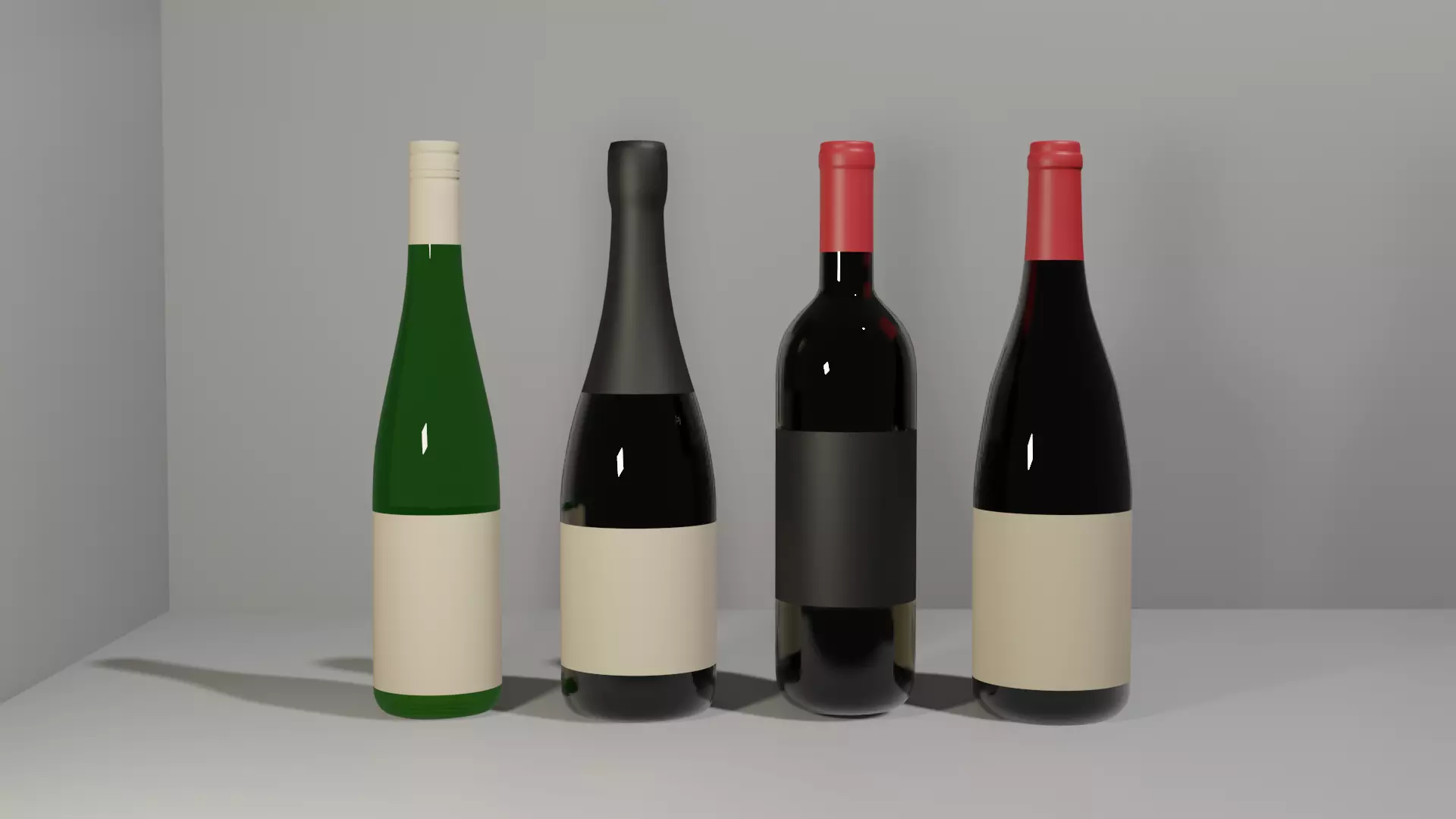 Wine Bottles 3D model_0