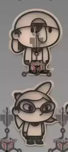 sid and Phoebe cookie cutter hey arnold 3D print model