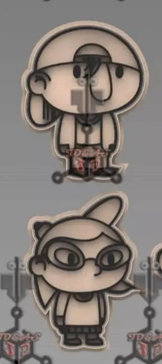 sid and Phoebe cookie cutter hey arnold 3D print model_0