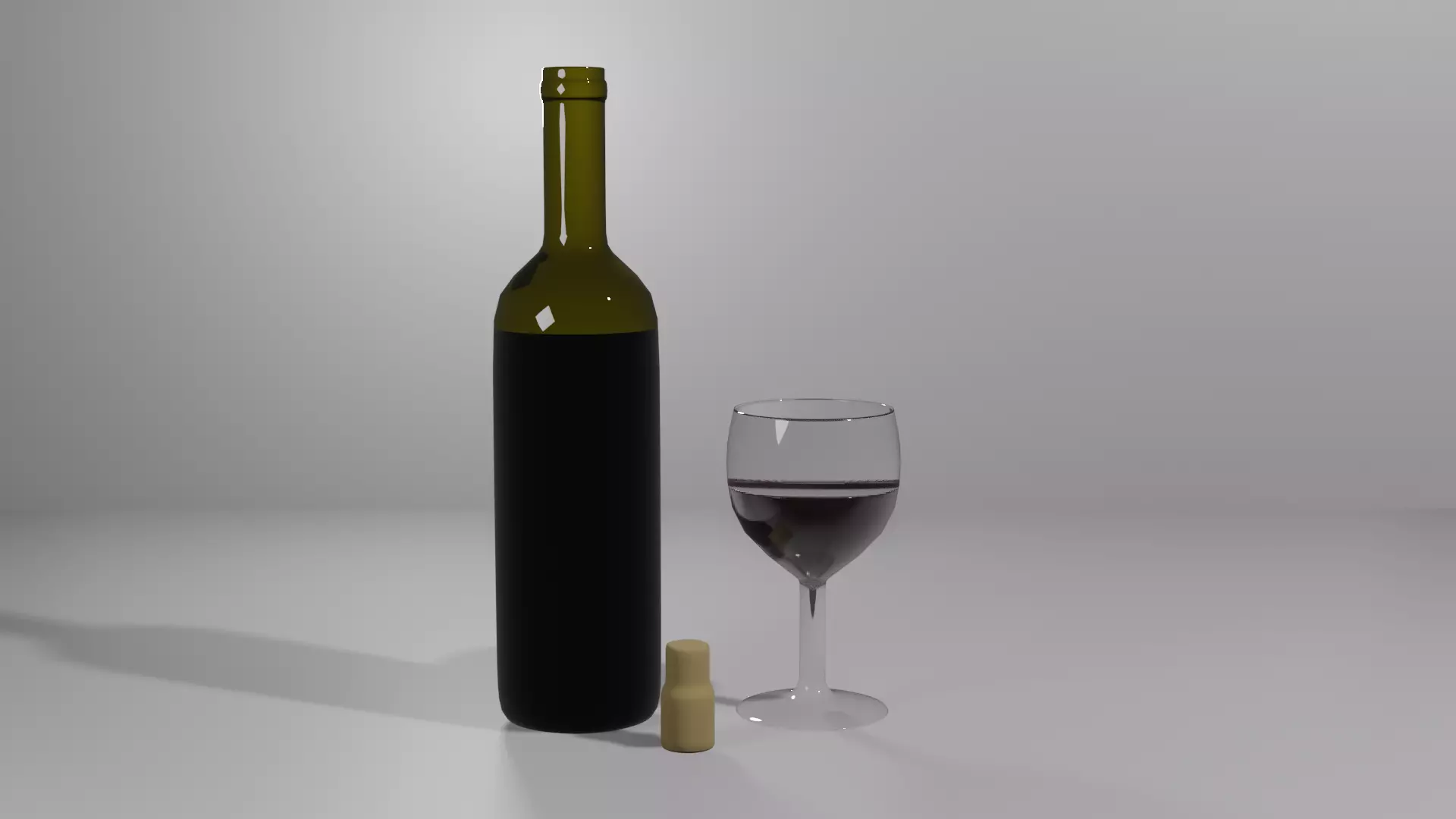 Bottle And Glass 3D model