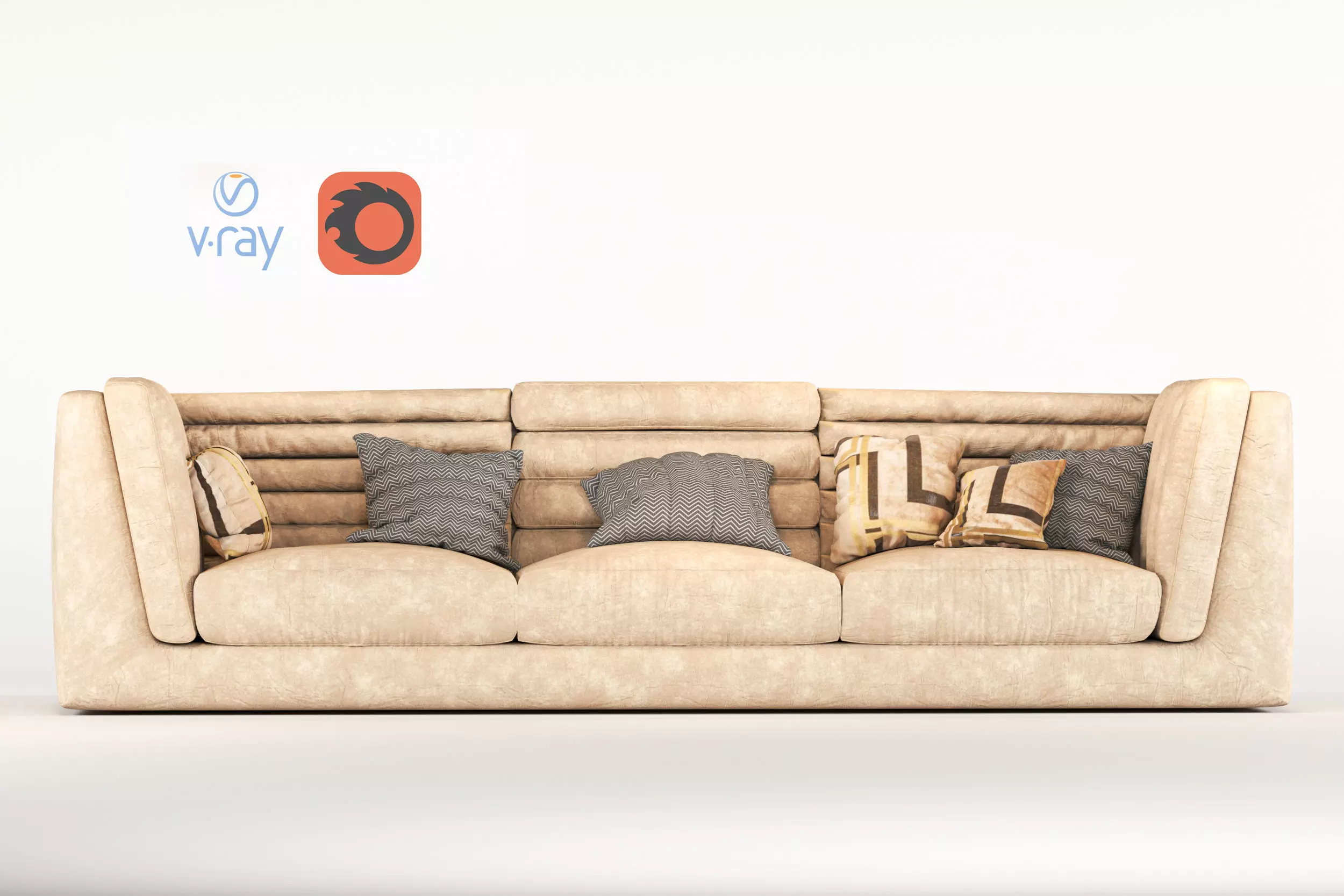 sofa01 sofa with pillows 3D model