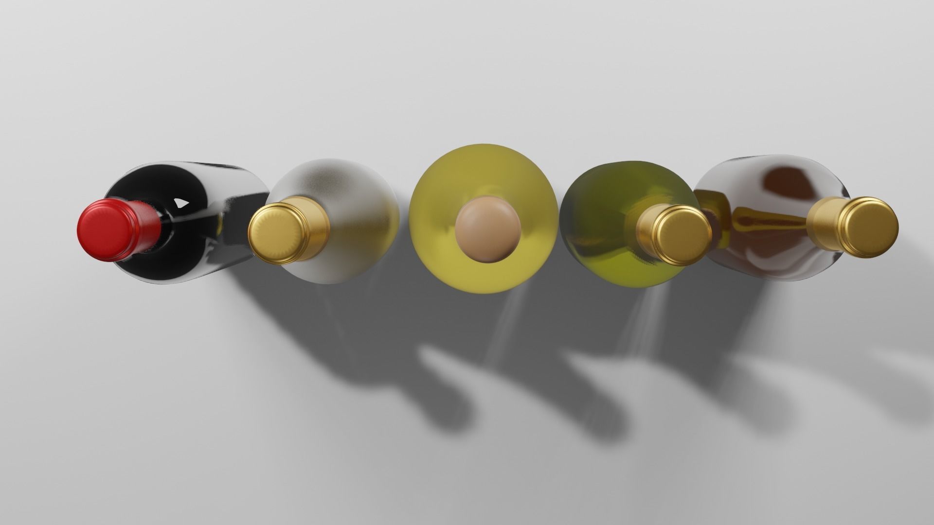 Bottles group of wine 3D model_3