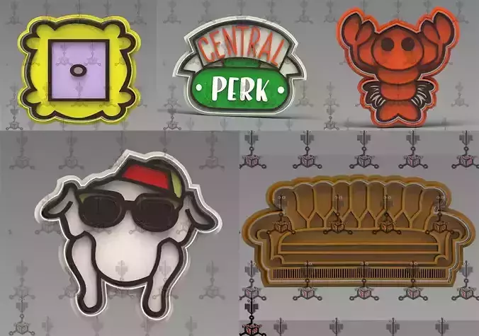 SET COOKIE CUTTER FRIENDS 3D print model