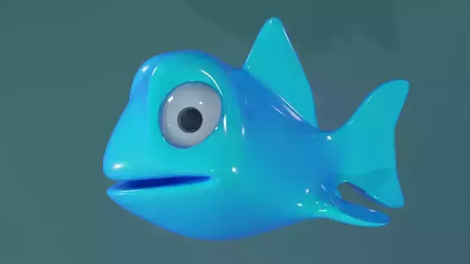 Cartoon Fish Blue And orange