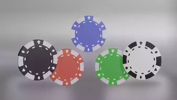 Jetons de Poker Casino Chip Set  3D Model for Blender 