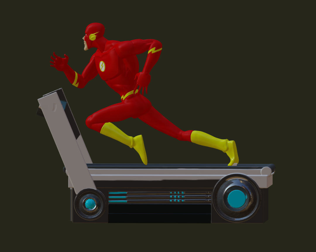 The Flash justice league unlimited with Cosmic Treadmill 3D print model_11