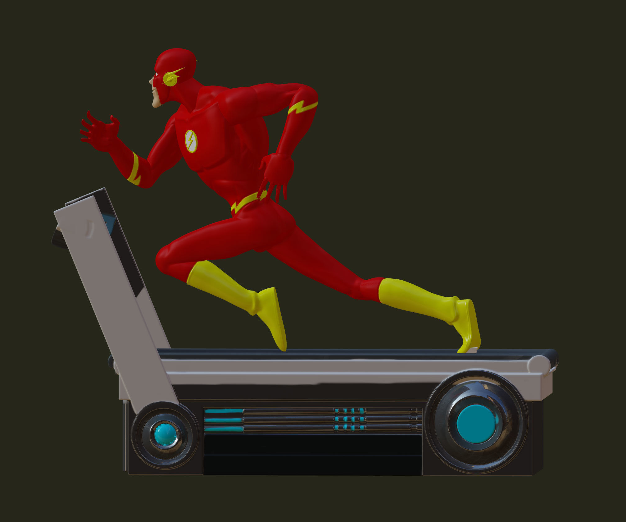 The Flash justice league unlimited with Cosmic Treadmill 3D print model_9