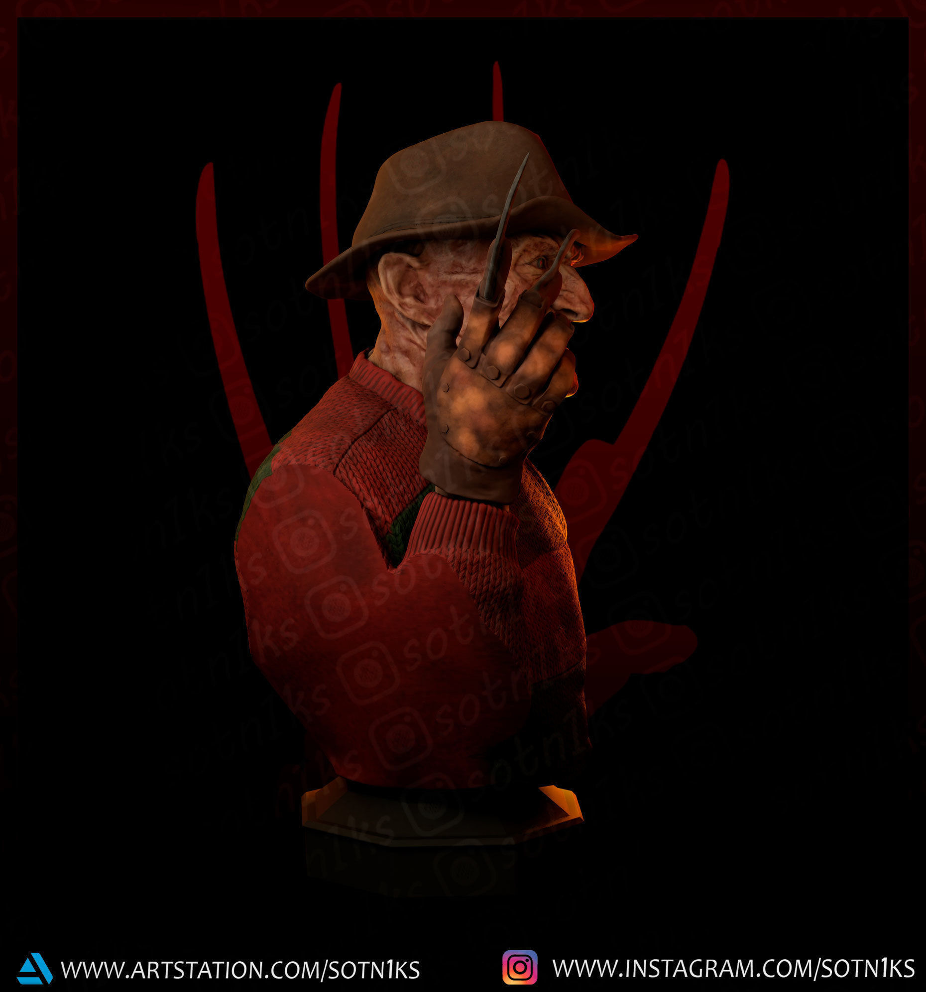 Freddy Krueger  3D print model_2