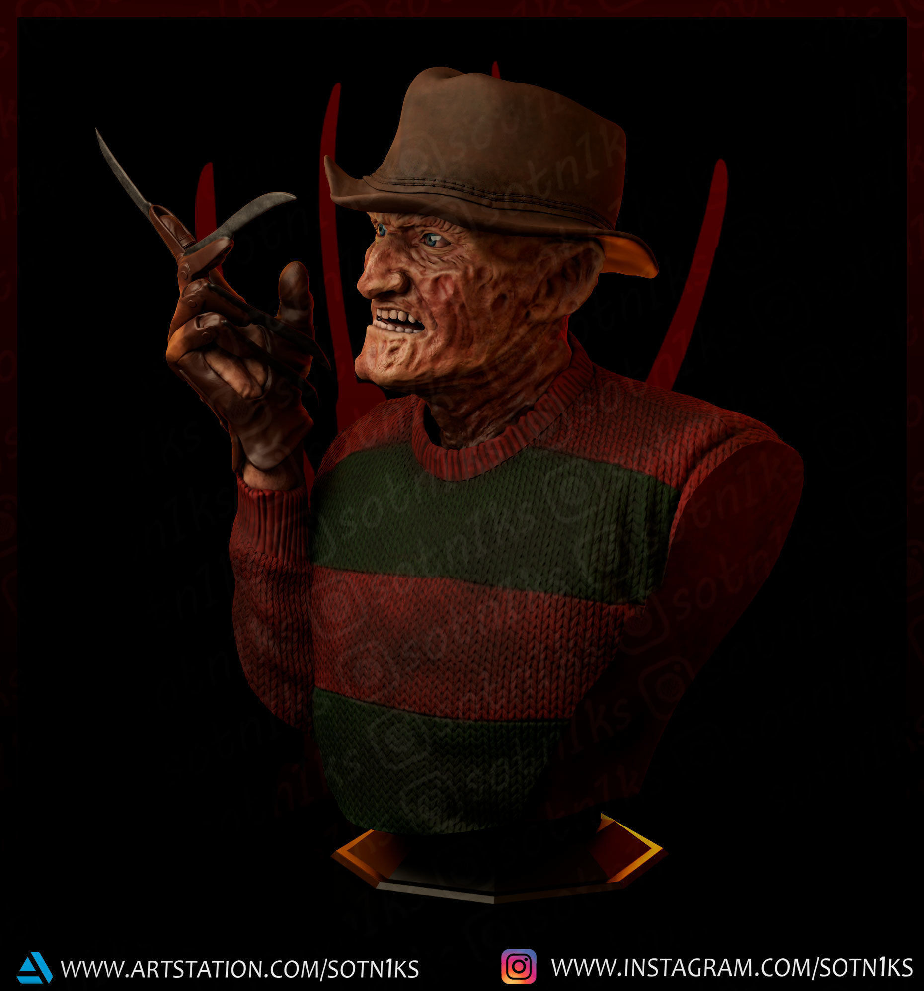 Freddy Krueger  3D print model_7