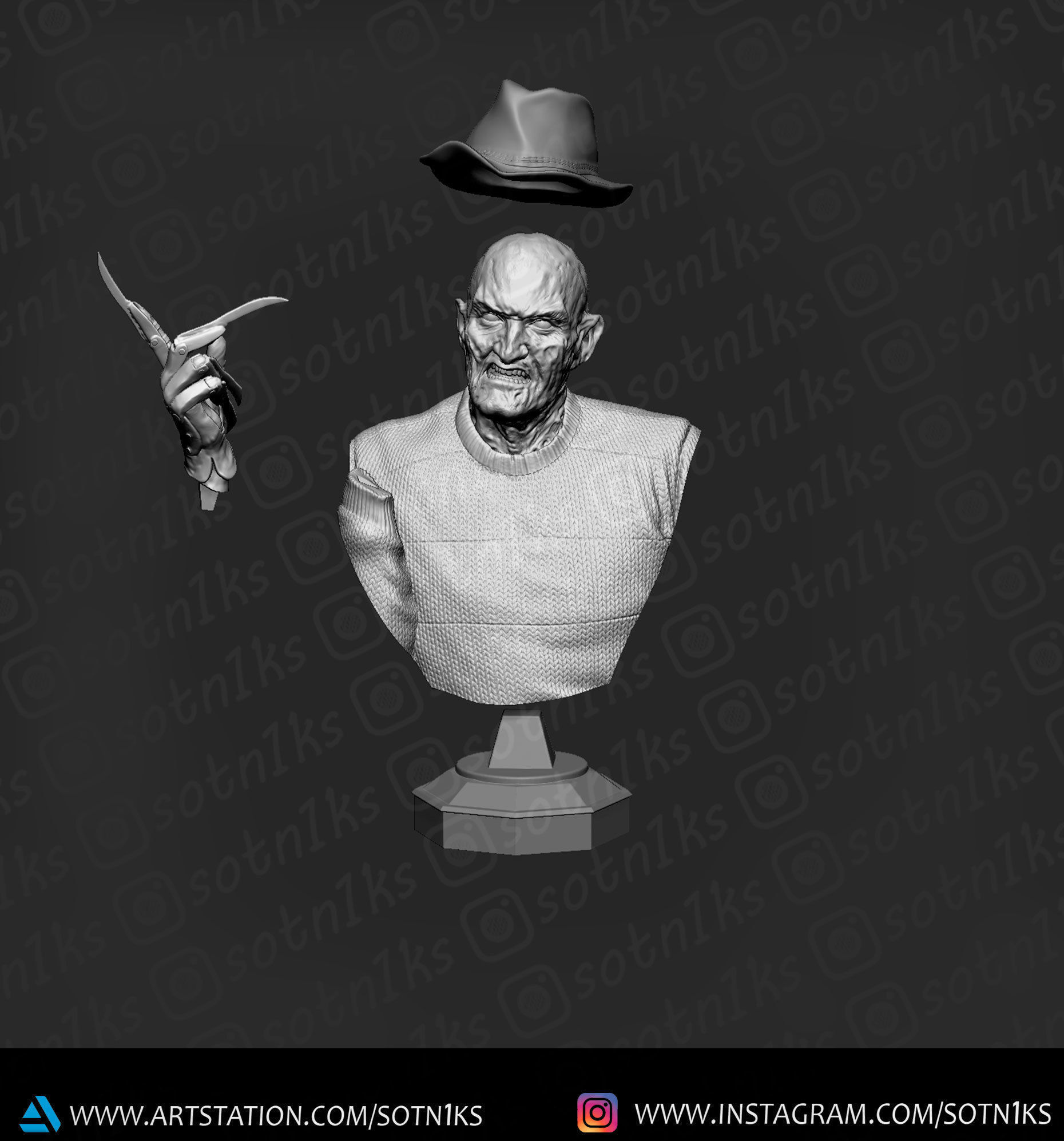 Freddy Krueger  3D print model_8