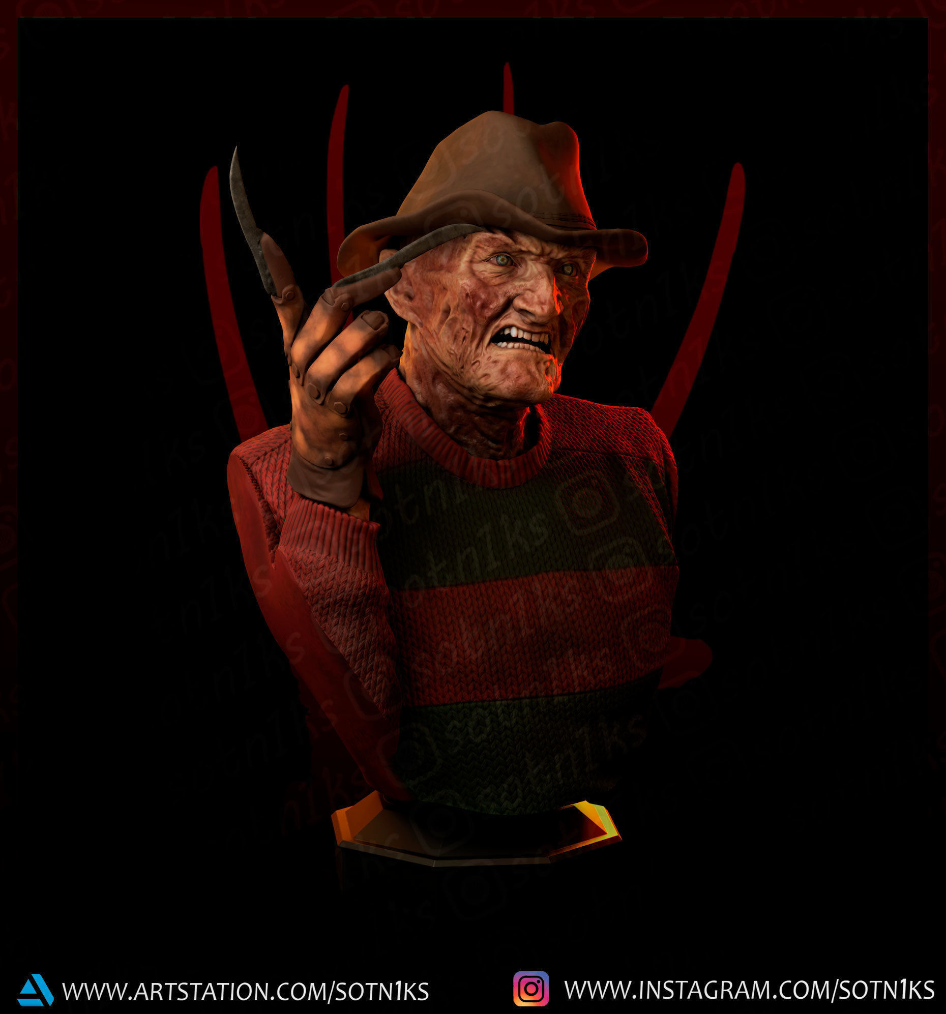 Freddy Krueger  3D print model_1