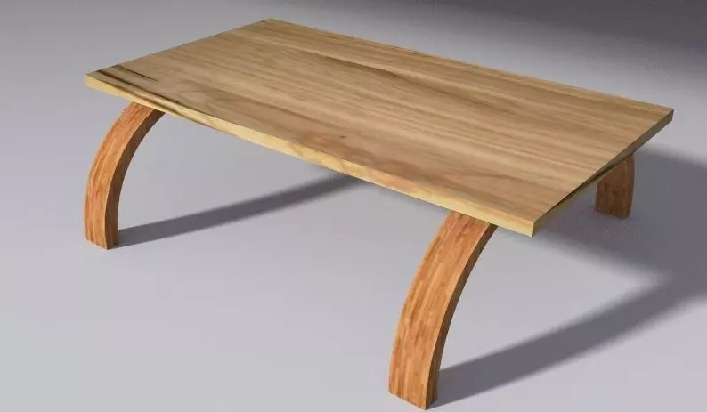 Wooden table 3D model_0