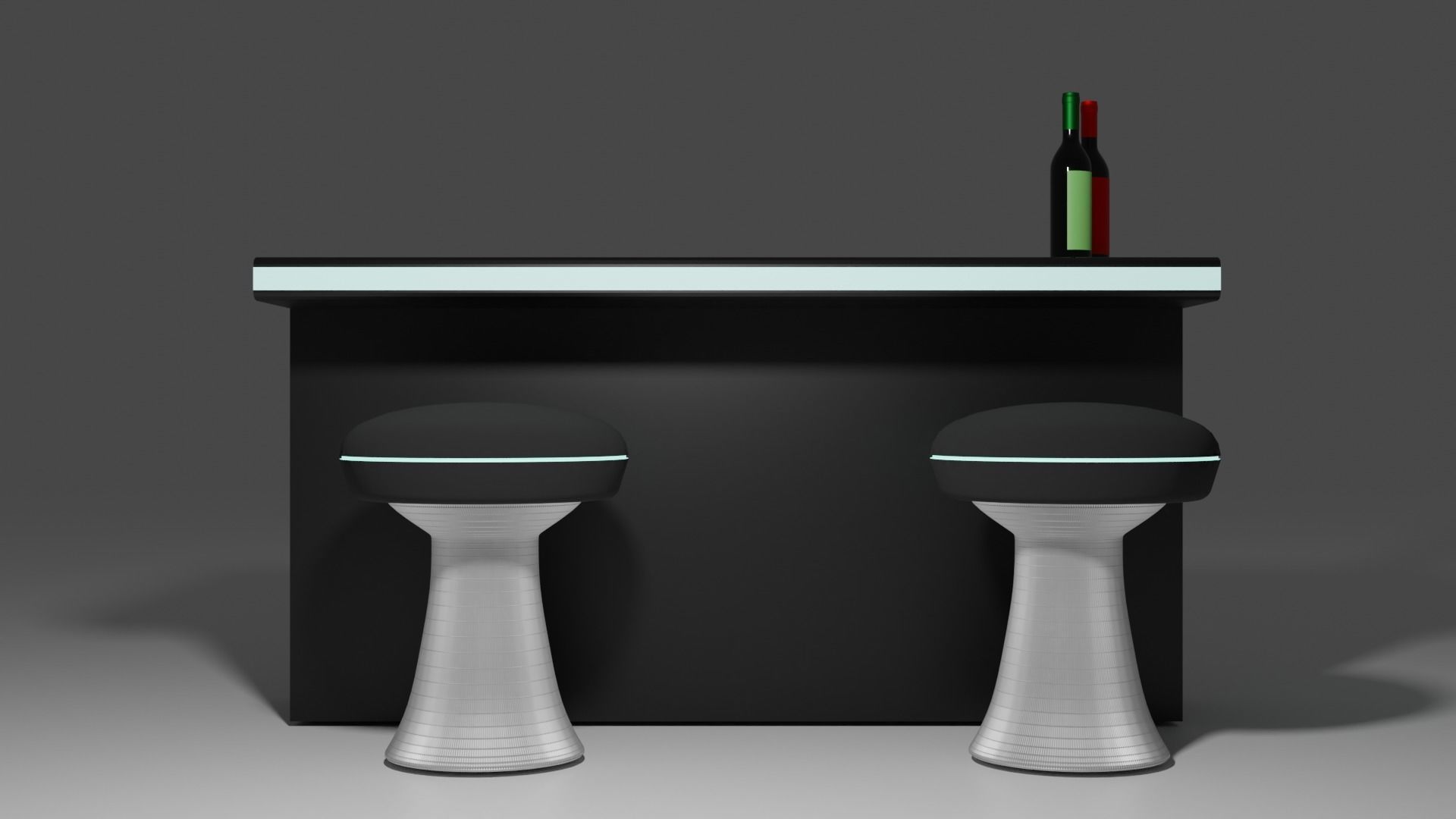 Modern Bar- wine Cabinet 3D model_5