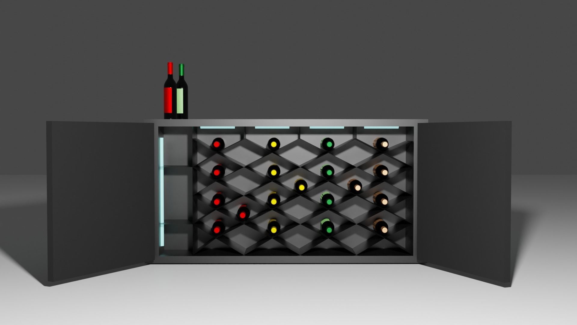 Modern Bar- wine Cabinet 3D model_1
