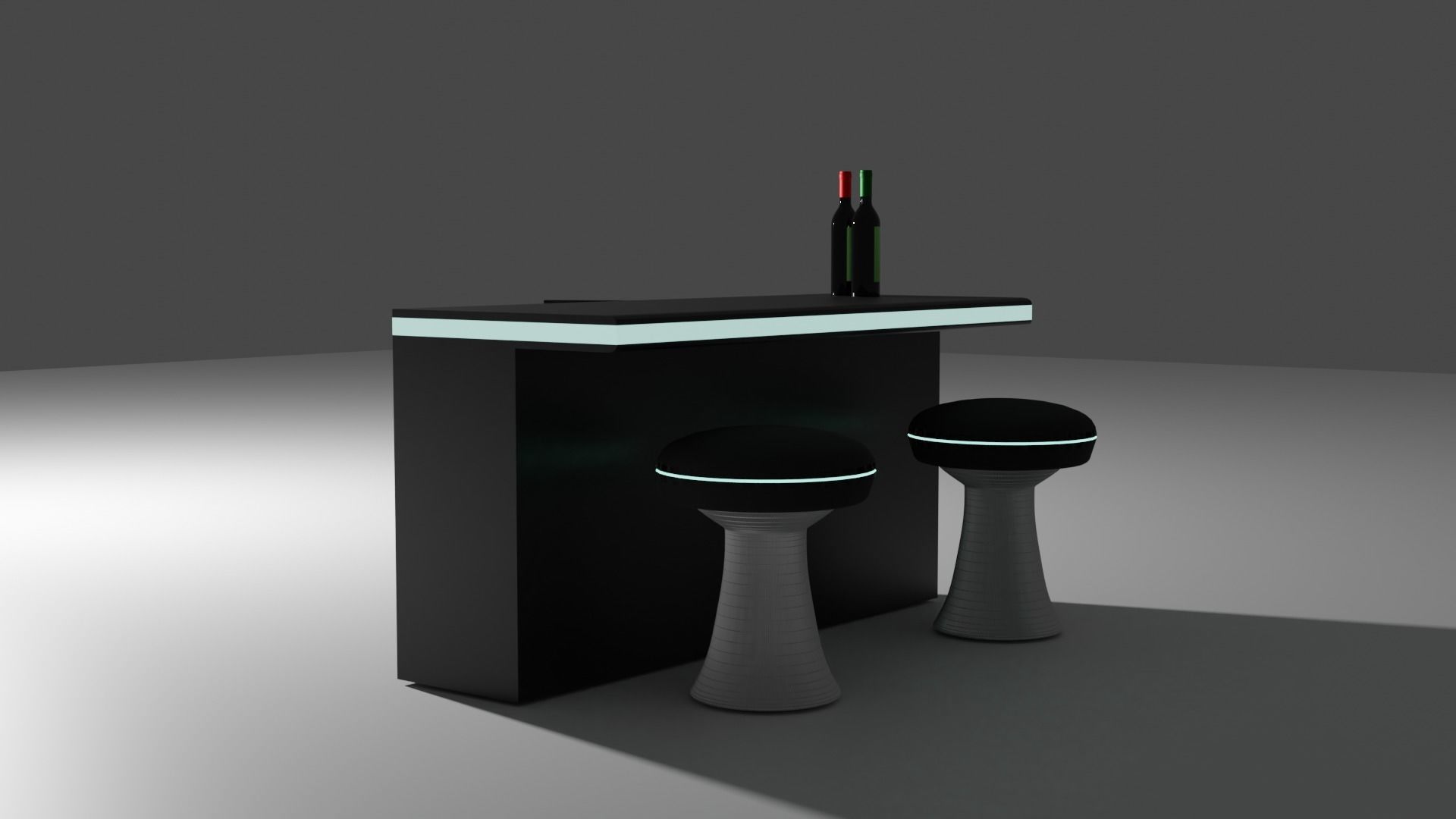 Modern Bar- wine Cabinet 3D model_2