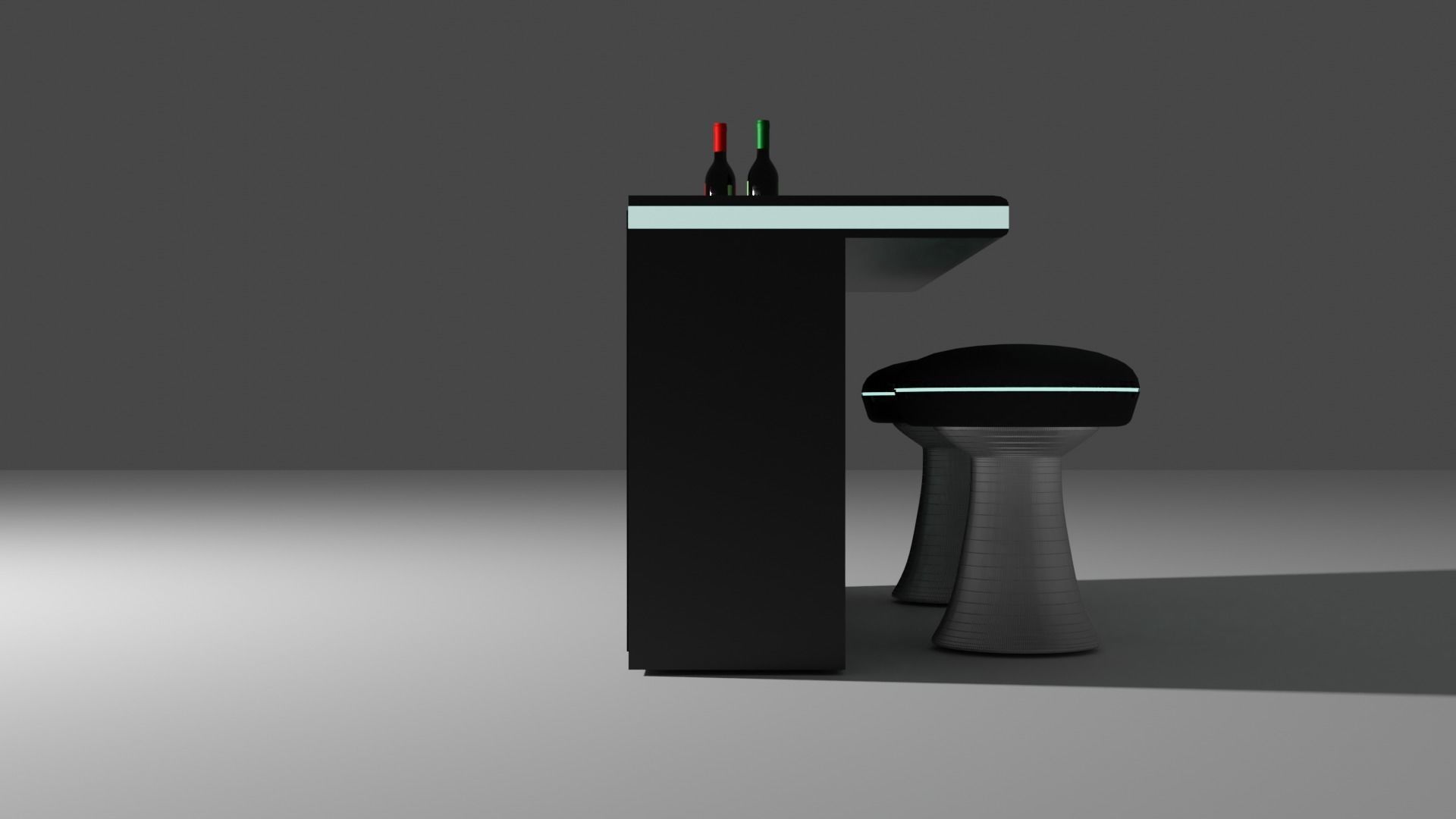 Modern Bar- wine Cabinet 3D model_7