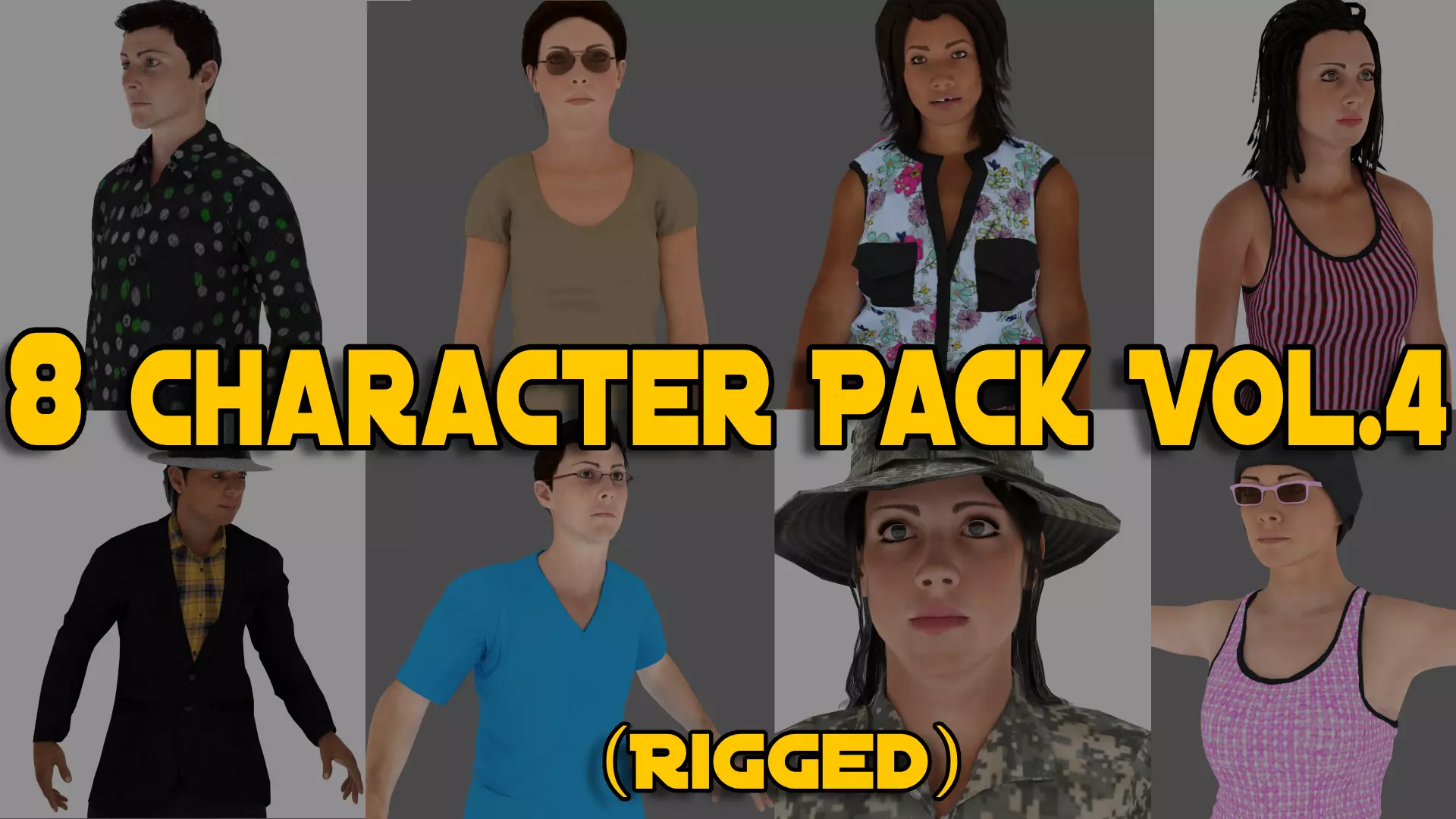 8 Characters Pack vol 4 3D model_0