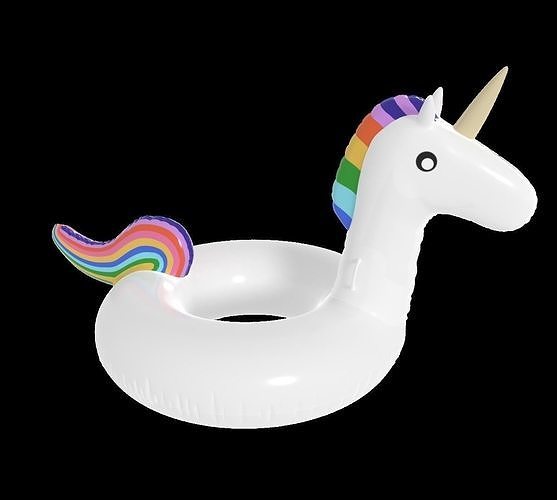 Inflatable Pool Ring Unicorn 3D Model 3D model