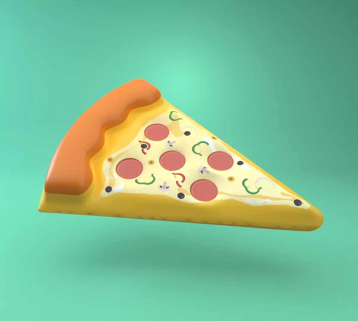 Pizza Swimming Pool Float Ring 3d model 3D model_0