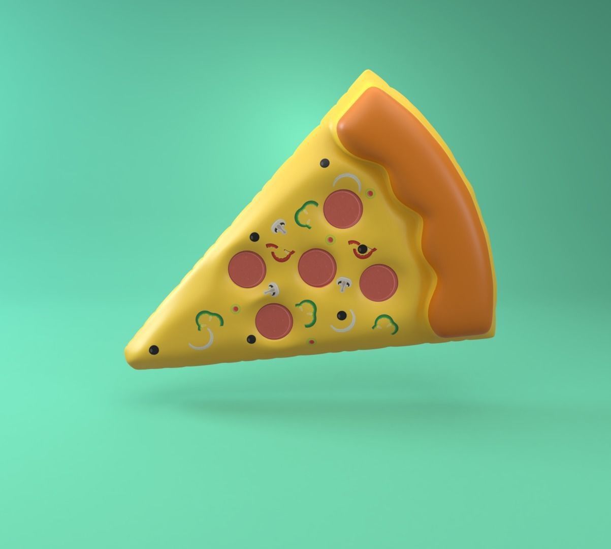Pizza Swimming Pool Float Ring 3d model 3D model_5