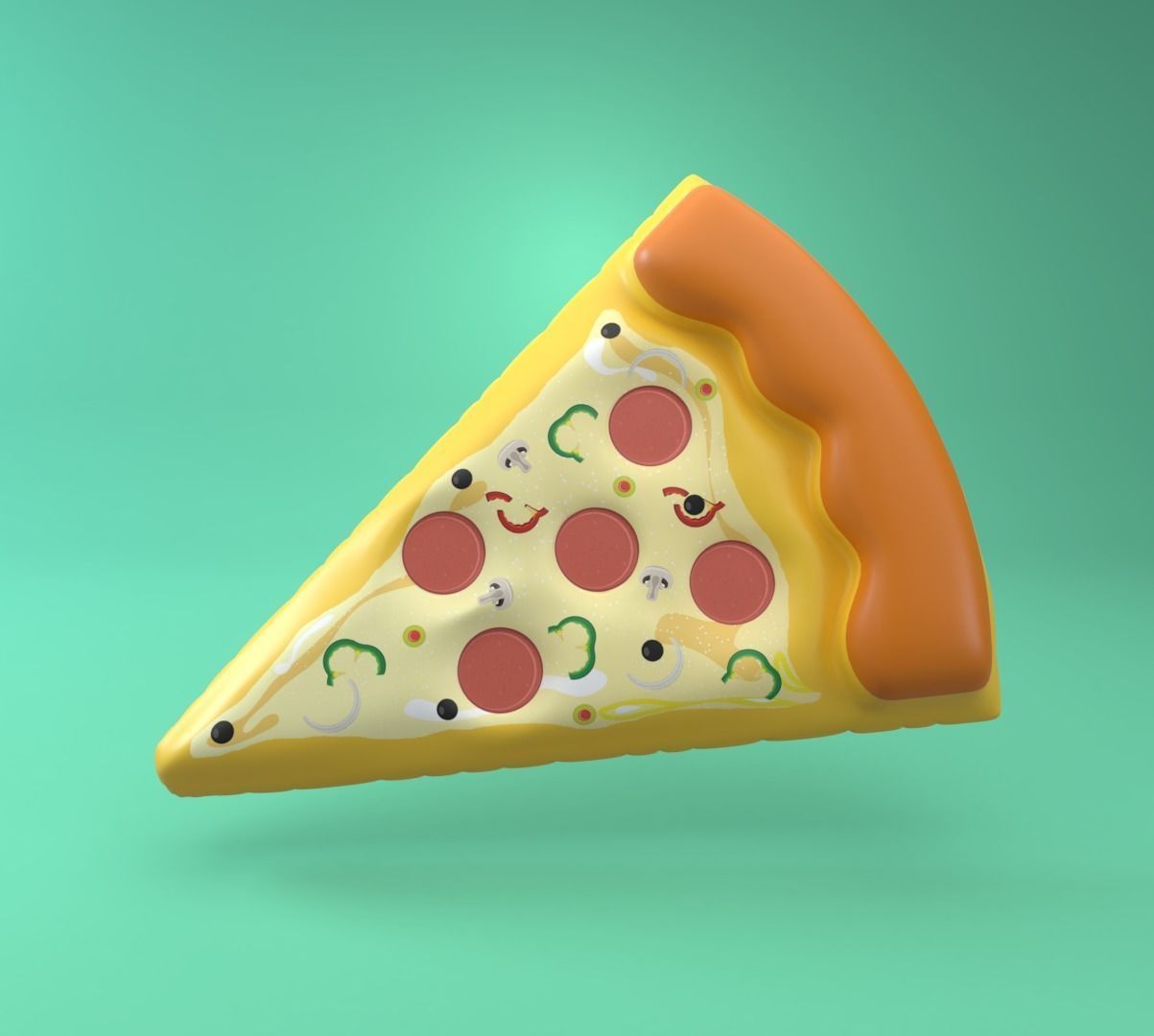 Pizza Swimming Pool Float Ring 3d model 3D model_2