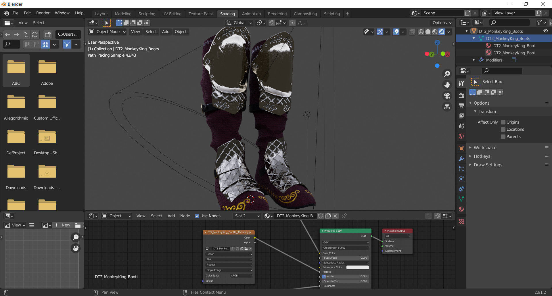 DT2 - Monkey King - Boots Low-poly 3D model_6