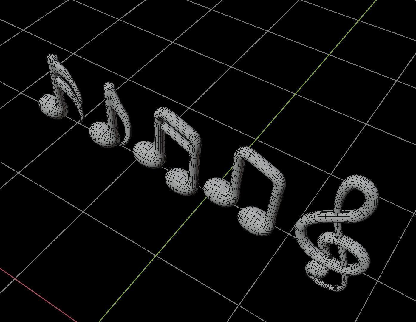 Musical Note Tone 3D Model 3D model_2