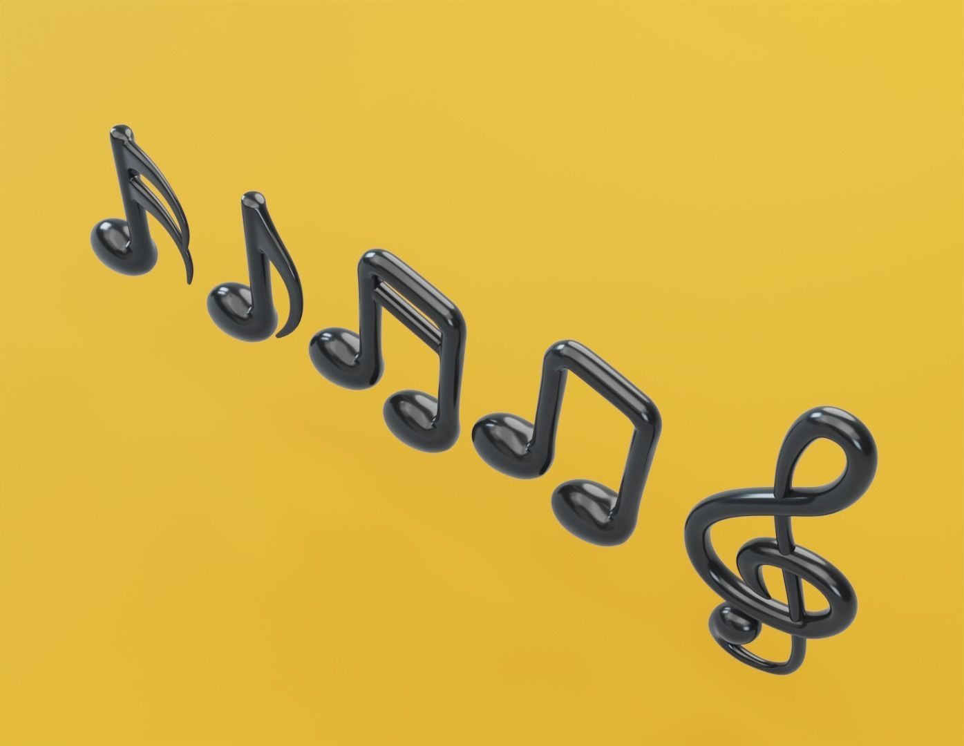 Musical Note Tone 3D Model 3D model_3