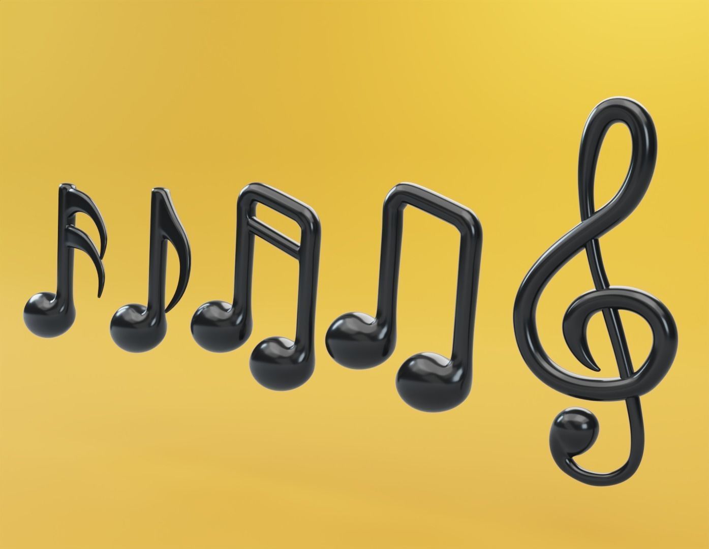 Musical Note Tone 3D Model 3D model_5