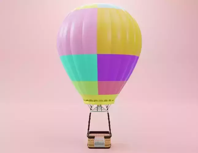 Air Balloon Cute 3D Model 3D model