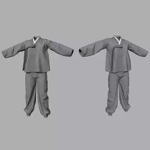 Baji Jeogori Korea Clothing for man Low-poly 3D model