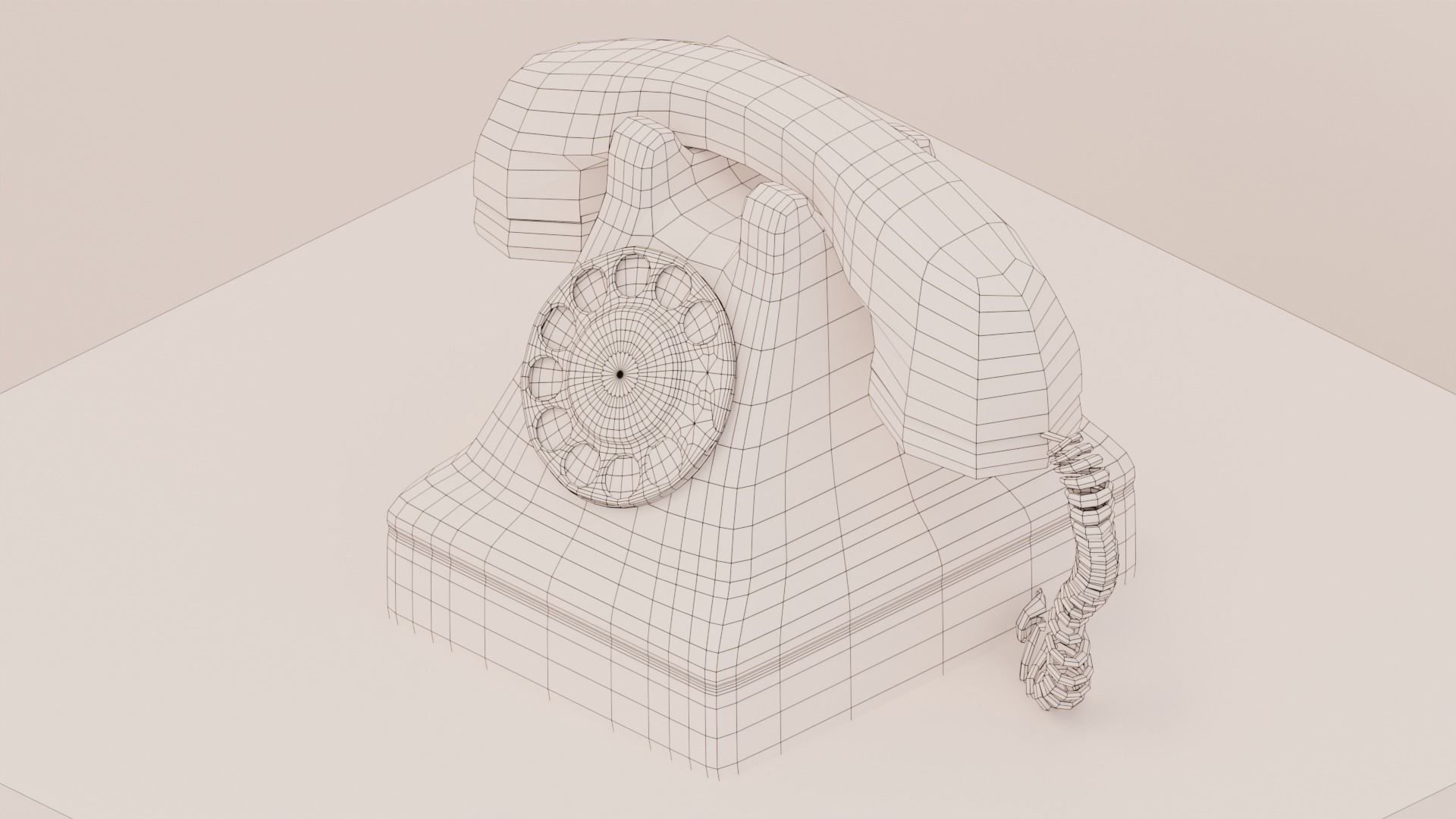 Vintage Living Room Low-poly 3D model_10