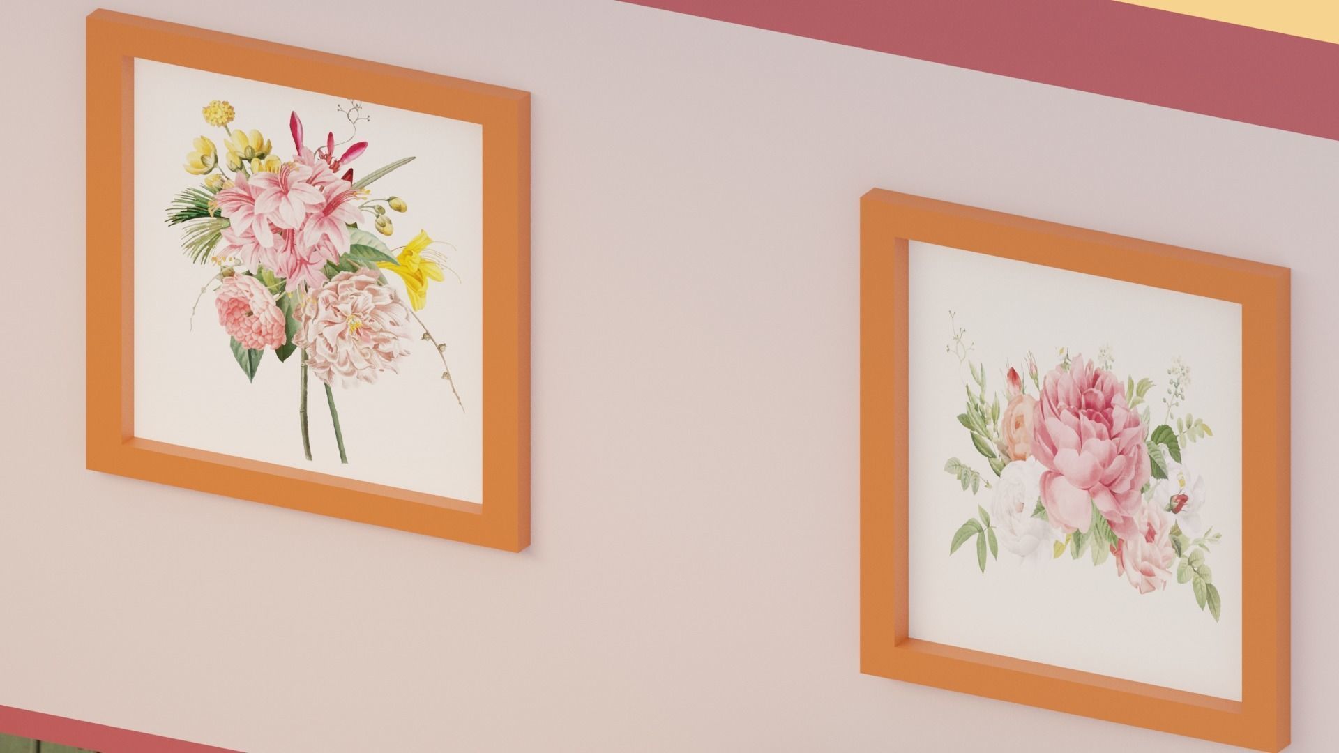 Vintage Living Room Low-poly 3D model_7