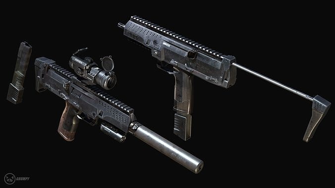 Submachine gun ST kinetics SPW  Low-poly 3D model