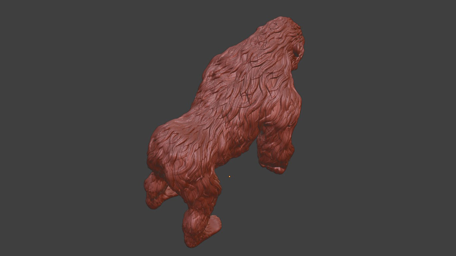 Silver Gorilla Figurine 3D print model_8