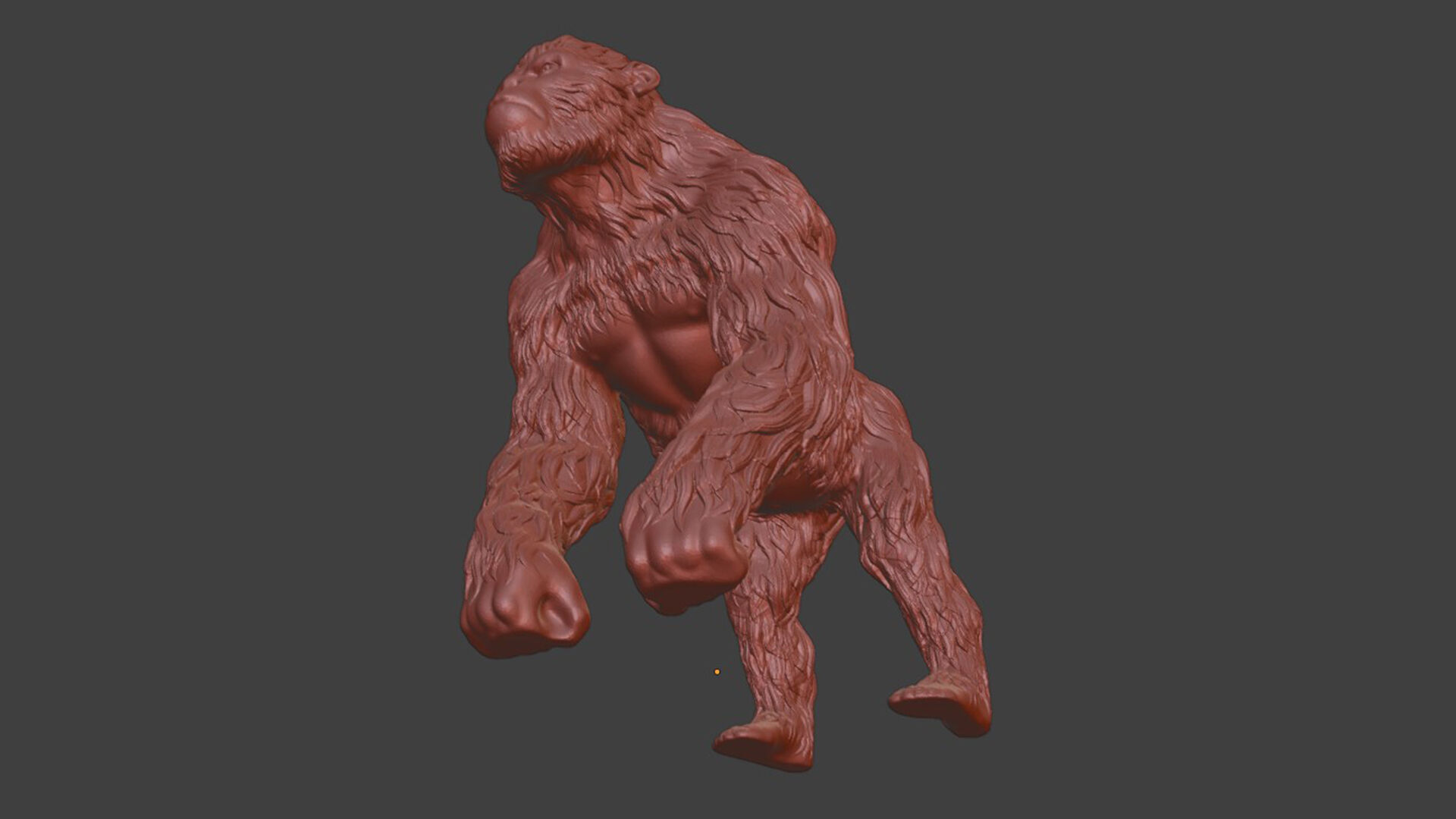 Silver Gorilla Figurine 3D print model_9