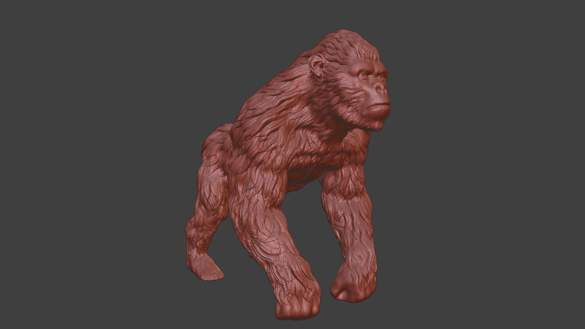 Silver Gorilla Figurine 3D print model_6