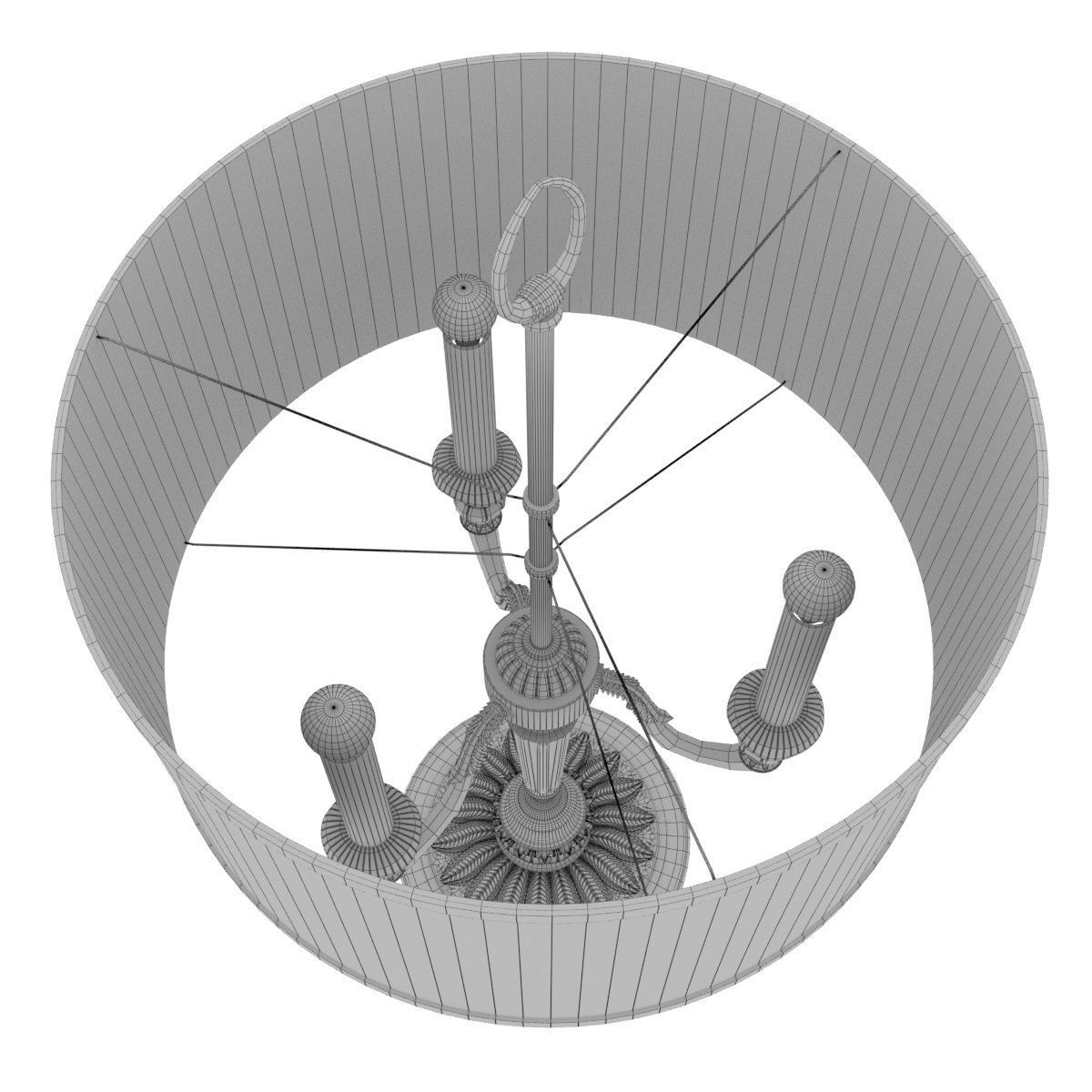 Arizzi 723 table lamp in gold finish 3D model_9