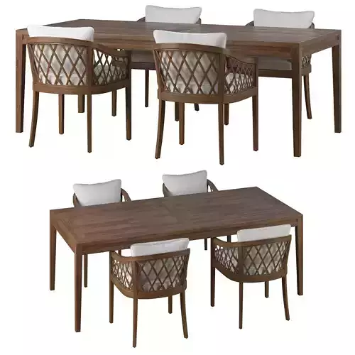 RH Greystone Dining Set