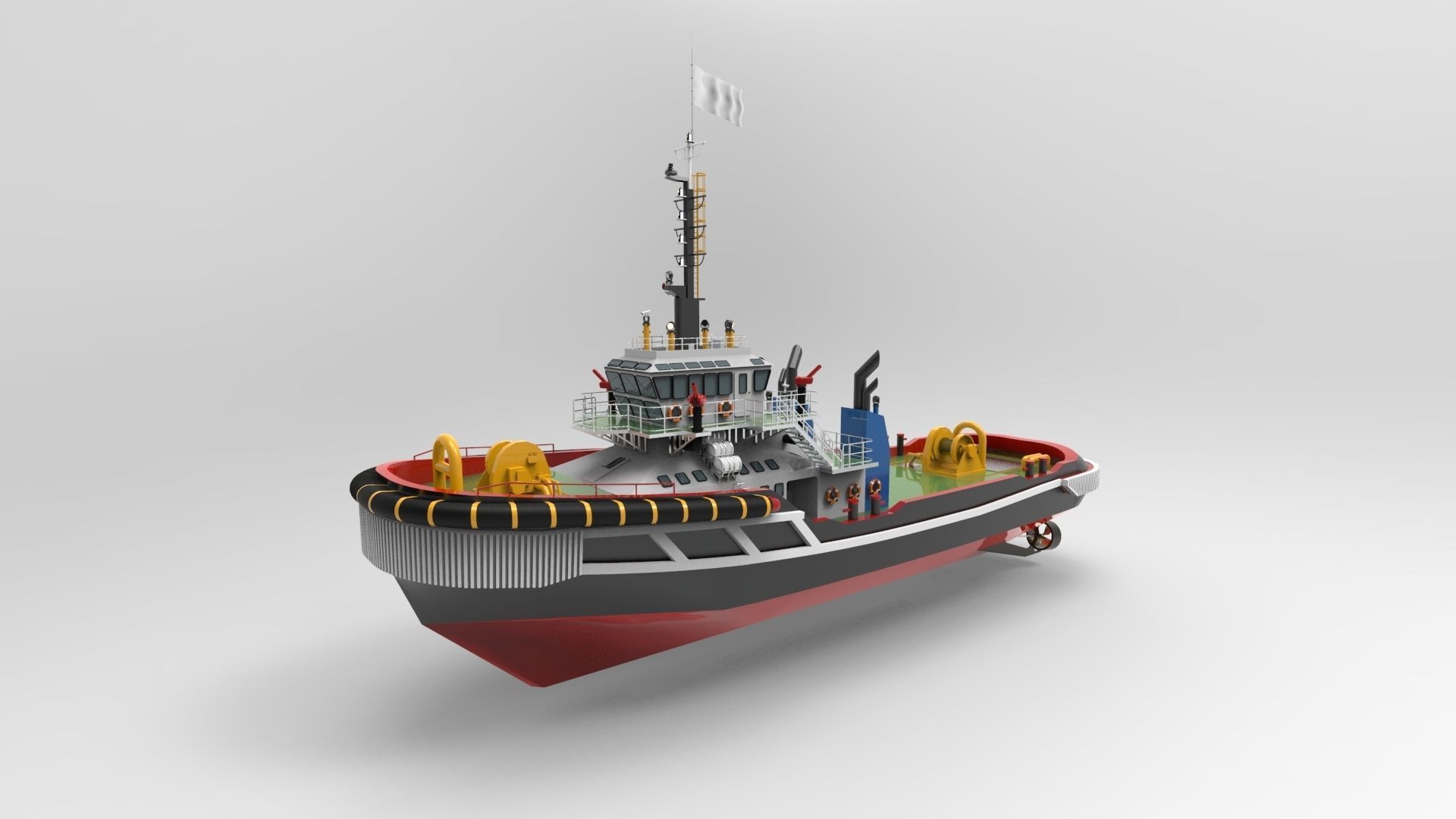 Tugboat tug boat 3D model_1