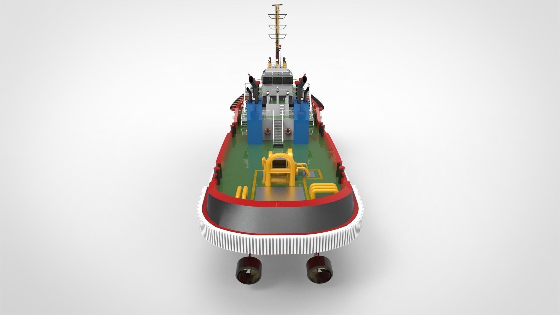 Tugboat tug boat 3D model_8