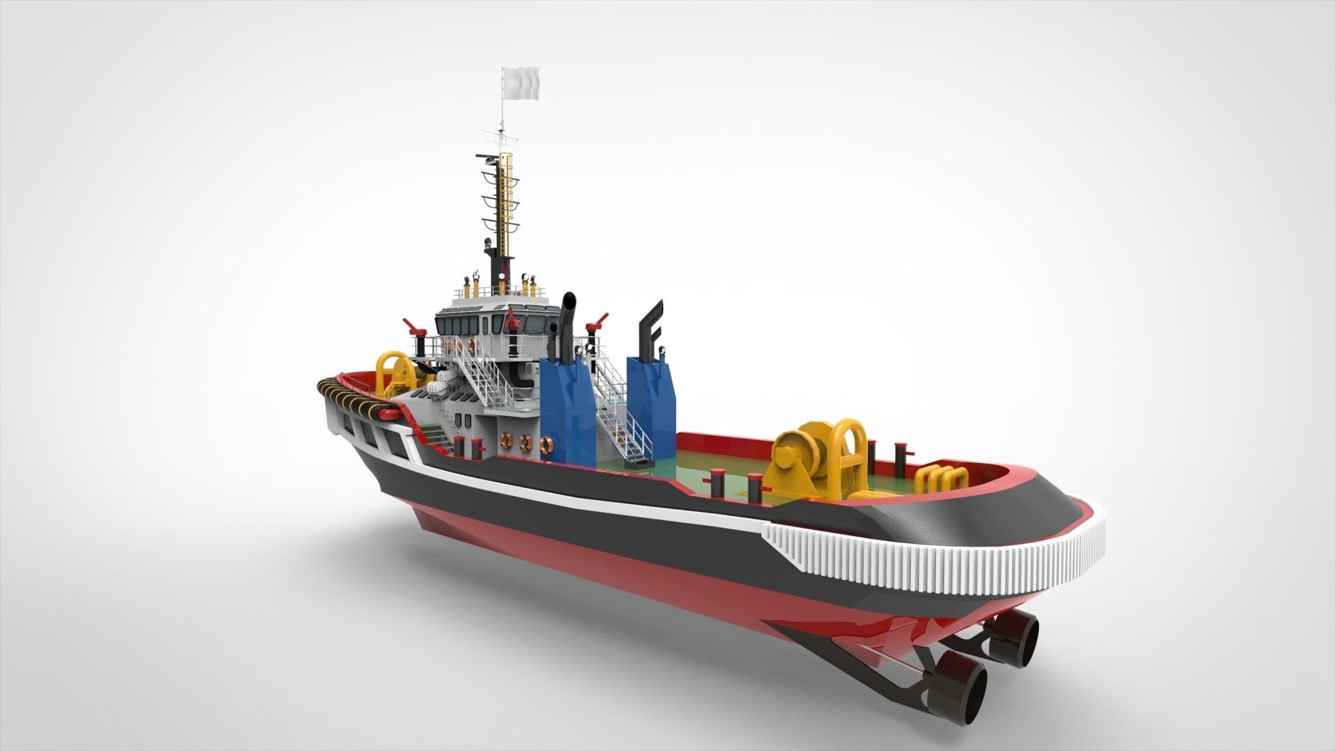 Tugboat tug boat 3D model_3
