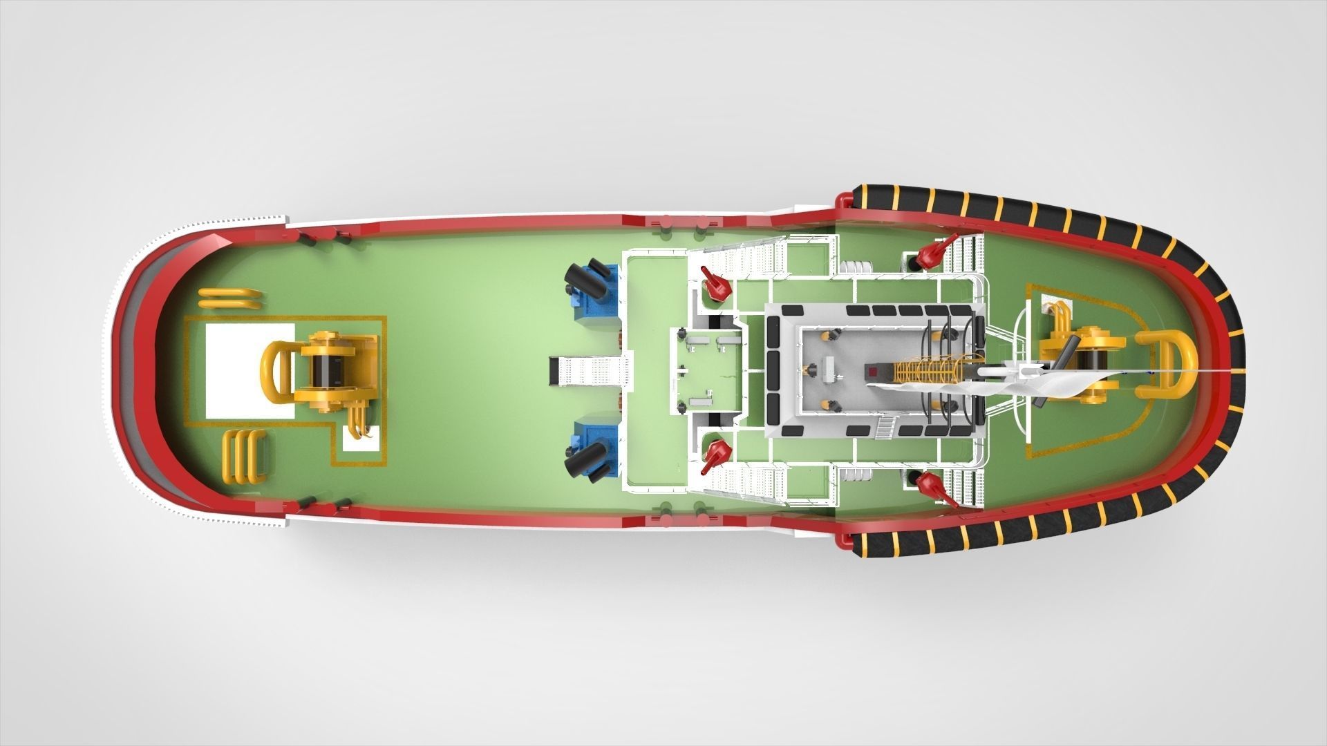Tugboat tug boat 3D model_10