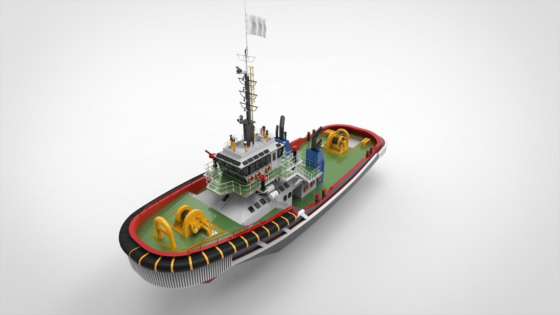Tugboat tug boat 3D model_5