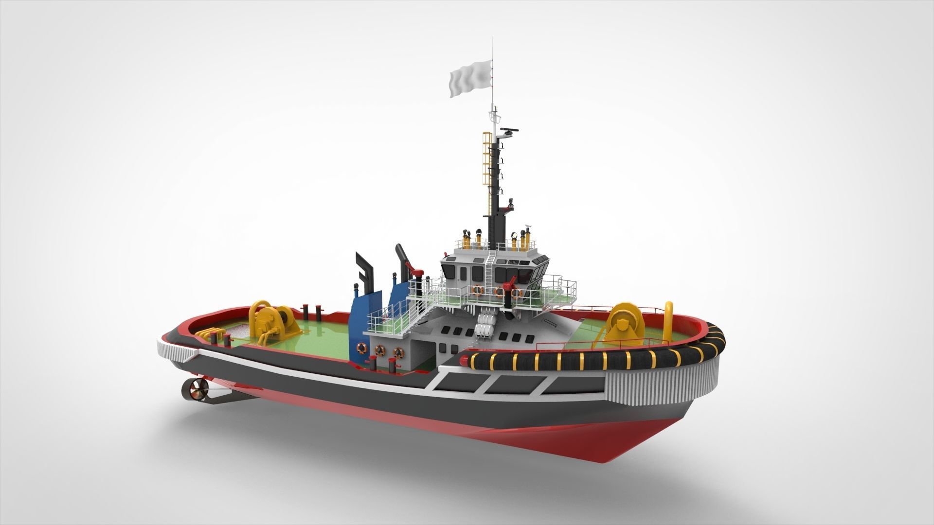 Tugboat tug boat 3D model_12